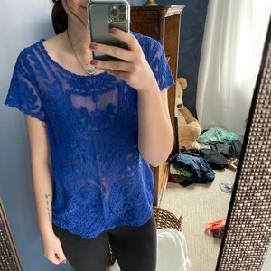 Blue Lace Top
